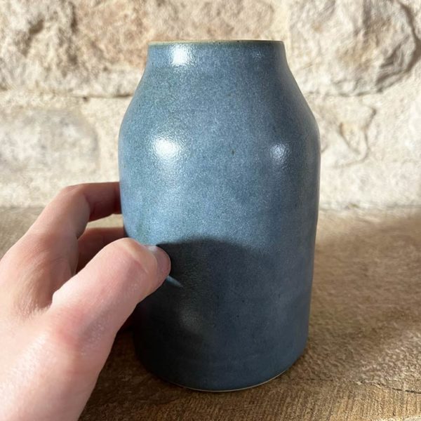 vase fait main bleu