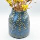 Vase bleu en grès sgraffite