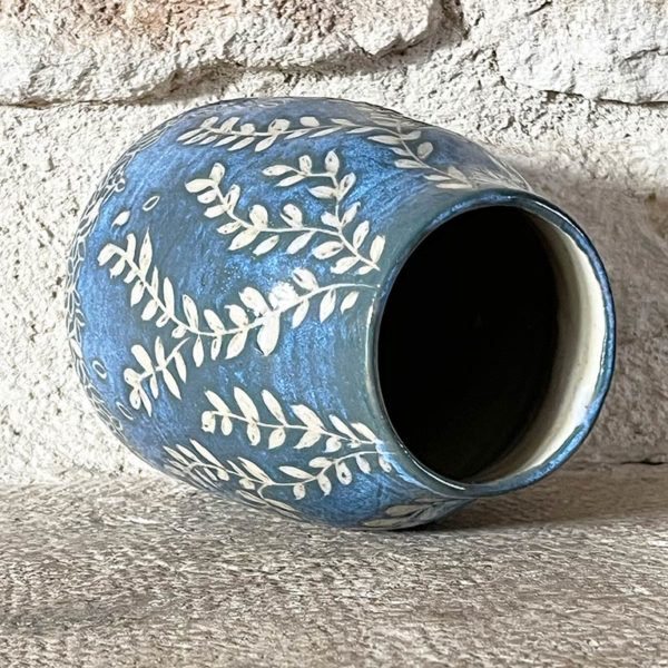 vase bleu céramique