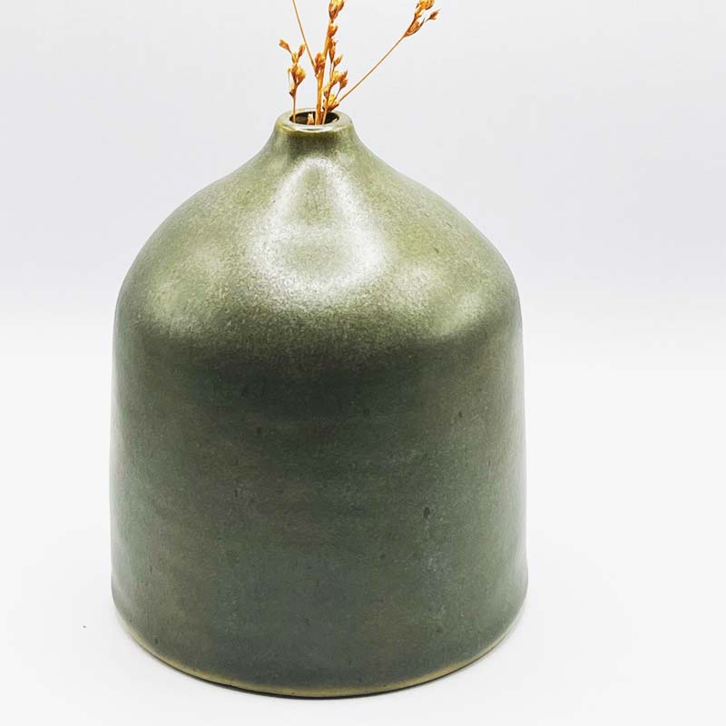 Vase céramique vintage vert fougère