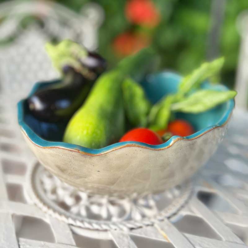 saladier bleu céramique