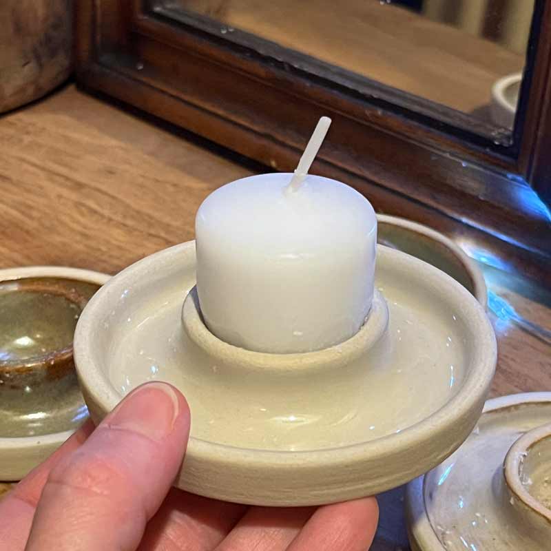 Bougeoir blanc cassé