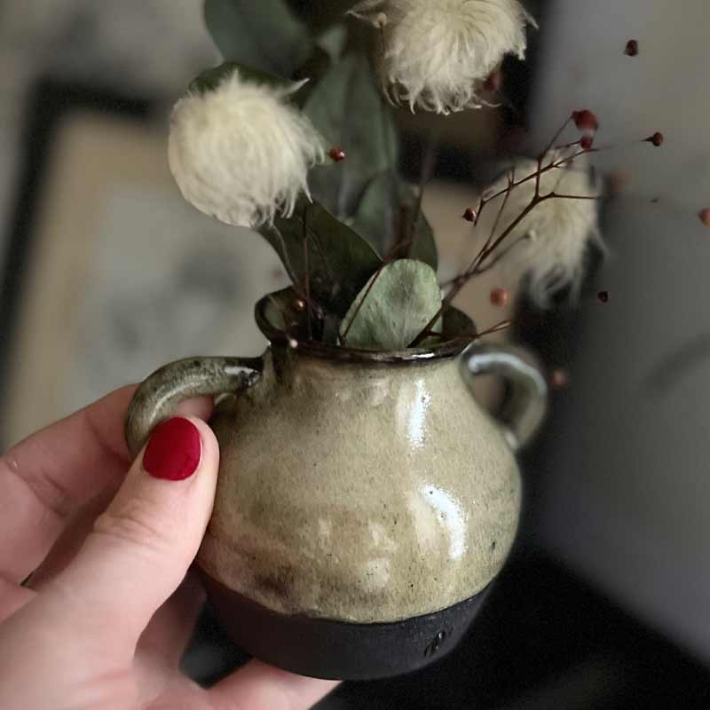 mini vase noir bleu vert